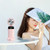 Folding Small Fan USB Rechargeable Fan Digital Display Portable Desktop Semiconductor Cooling Fan Pink