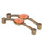 2 Pcs Zinc Alloy Antique Copper Handle European Modern Pastoral Color Acrylic Handle for Cabinet DrawerOrange