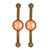 2 Pcs Zinc Alloy Antique Copper Handle European Modern Pastoral Color Acrylic Handle for Cabinet DrawerOrange