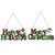 Christmas Family Wooden Sign Cartoon Santa Snowman Home Door Wall Hanging Decor Merry Christmas Sign Home Decoration Pendant