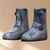 Waterproof Rain Boots Cover Silicone Comfortable Prevent Slip Thickened Outdoor Rain Shoe Covers for Men Women Fishing Hunting Tawny, Middle Tube Size 40‑42