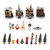 Christmas Scene Desktop Ornaments Lighted Classic Miniature Resin Fadeless House Christmas Village Sets for Gift Decoration
