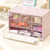 Desktop Storage Box Plastic Space Saving Large Capacity Desktop Drawer Organizer for Dressing Table Office School Purple