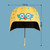 Helmet Umbrella Cartoon Pattern 10 Ribs UV Resistance Long Handle Sun Rain Umbrella Yellow Height Greater Than 140cm
