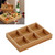 Divided Wooden Tray Multi Compartments Serving Tray for Hot Pot Restaurants Sushi Plate 6 Compartments