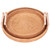 2PCS Hand Woven Rattan Tray Round Serving Tray Tea Fruit Storage Plate for Household Kitchen