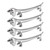 4PCS Cutlery Rest Silver Chopstick Stand Electroplated Polished Zinc Alloy Animal Shape Versatile Holder Rack for Fork Spoon Puppy