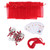 20 Sets Christmas Decoration Star Keychain Exquisite Christmas Tree Decoration Pendant Gifts for Party Home Red