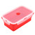 1200ml Rectangle Silicone Bento Box Collapsible Lunch Box Microwave Food Container (Red)