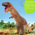 Decdeal Funny Adult Inflatable Dinosaur Trex Costume Suit Air Fan Operated Blow Up Halloween Cosplay Fancy Dress Animal Costume Jumpsuit
