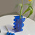Flower Vase Modern Acrylic Decorative Unique Wavy Shape Vase for Bedroom Living Room Table Blue