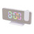 Digital Mirror Clock with Large Display RGB Colorful Gradient Projection Alarm Clock for Home Bedroom White