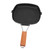 Frying Pan Outdoor Household Folding Beech Handle Energy Saving Non Stick Stripes Steak Special Pan Grilling Pan 24x24cm