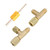 1/4in Valves Core Brass Tee Adapter Quick Coupler Access Tee Fittings for Vacuum Gauge R22 R12 R134 Refrigerant