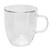 Double Wall Cup with Handle Transparent Glass Coffee Mug for Hot Cold Beverage Milk Tea250ml