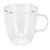 Double Wall Cup with Handle Transparent Glass Coffee Mug for Hot Cold Beverage Milk Tea250ml