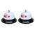 2Pcs Meal Bells Stainless Steel Hand Pressed Bell Counter Food Bells for Restaurant Bar White Paint
