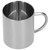 Mug Cup 304 Stainless Steel Double Layer Anti Scald Coffee Tea Water Cup with Handle 400ml(Silver )