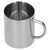 Mug Cup 304 Stainless Steel Double Layer Anti Scald Coffee Tea Water Cup with Handle 400ml(Silver )