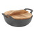 Cast Iron Wok with 2 Handle Wooden Lid Frying Pan with Flat Base Uncoated for Stir Fry Grill Steam Authentic Asian Chinese Food 20cm / 7.9in