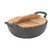 Cast Iron Wok with 2 Handle Wooden Lid Frying Pan with Flat Base Uncoated for Stir Fry Grill Steam Authentic Asian Chinese Food 20cm / 7.9in