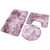 3Pcs Bathroom Rug Set Soft Non Slip Toilet Lid Cover Bath Mat Contour Rug Home DecorationRose Purple