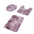 3Pcs Bathroom Rug Set Soft Non Slip Toilet Lid Cover Bath Mat Contour Rug Home DecorationRose Purple