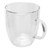 Double Wall Cup with Handle Transparent Glass Coffee Mug for Hot Cold Beverage Milk Tea350ml
