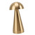 Mushroom Shape Table Lamp 3 Color Temperature LED Dimmable Cordless USB Rechargeable Modern Bedside Nightstand Lamp for Bedroom Living Room Gold