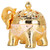 Elephant Shaped Incense Burner Aromatherapy Ornament for Living Room Entryway Bedroom(Gold White Background )