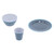 12Pcs/Set Tableware Set Dark Blue Grid Melamine Cup Bowl Plate for Home Restaurant Kitchen