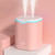 USB Humidifier Dual Spray Silent Large Capacity Fine Mist Portable Humidifier with Night Light for Bedroom Office Pink