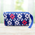 1Pc Women Fahionable Makeup Bag Cosmetic Handbag Wallet Purse Storage Bags(Blue, Flowers)