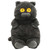 Cat Plush Toy Cute Soft Skin Friendly Fluffy Staring Short Plush Cat Hugging Sleeping Pillow for Home Black
