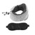 Neck Pillow Memory Foam Slow Rebound U Shaped Head Rest Cushion Travel Pillow with Eye Patch Ear Plugs for Airplane Car Sleeping Dark Grey