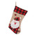 Christmas Stocking Burlap Red Plaid 3D Pattern Hanging Christmas Stocking Ornament for Home Festival Decoration Santa Claus