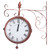 Wall Clock Practical Reliable Retro Beautiful Battery Powered Decoration for Lobby Courtyard Garden