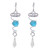2Pcs Gazing Ball Spiral Tail Wind Spinner Stabilizer Stainless Steel Spiral Wind Chimes for Outside Lake Blue