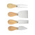 Cheese Knives Set Stainless Steel Blade Ergonomic Handle Cheese Cutter Fork with Wooden Box for Pizza Bread