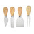 Cheese Knives Set Stainless Steel Blade Ergonomic Handle Cheese Cutter Fork with Wooden Box for Pizza Bread