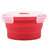 350ml Round Silicone Bento Box Collapsible Lunch Box Microwave Food Container (Red)