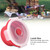 350ml Round Silicone Bento Box Collapsible Lunch Box Microwave Food Container (Red)