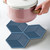 4Pcs Dining Table Heat Insulated Mat Coaster Tableware Cup Pad Placemat Kitchen Tools(Hexagonal Stripe Type Blue )