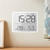 Digital Alarm Clock LCD Screen Temperature Humidity Time Display Electronic Clock for Home Bedroom Office White 8218