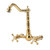 Sink Faucet Golden 2 Hole 2 Handle Faucet G1/2in Brass Easy Installation Leakage Proof Retro Design Lavatory Faucet