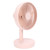 3 Speed USB Desktop Oscillating Fan 5 Blade Gentle Wind Small Personal Desk Fan with Automatic Moving Head Pink