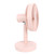 3 Speed USB Desktop Oscillating Fan 5 Blade Gentle Wind Small Personal Desk Fan with Automatic Moving Head Pink