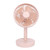 3 Speed USB Desktop Oscillating Fan 5 Blade Gentle Wind Small Personal Desk Fan with Automatic Moving Head Pink