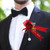 Artificial Rose Corsage Bride Bridegroom Chest Flower Wedding Clothing Decoration Accessories2Pcs Wine Red Corsage with Name Ribbon