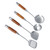 4Pcs/Set 304 Stainless Steel Rosewood Cooking Utensils Cookware Set Kitchen Tool